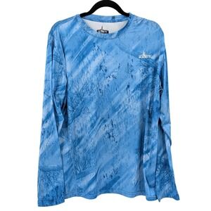 Habit Performance Shirt Blue Camo Long Sleeve UPF 40 Fishing Outdoor Size M